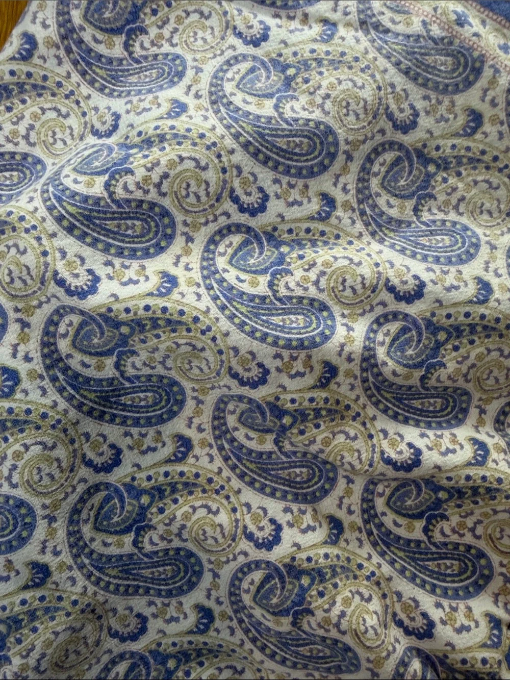 Williams Sonoma Blue Paisley Cotton Tablecloth 70 x 108